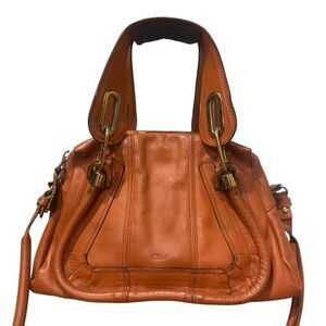CHLOE Whiskey Brown Leather Small 2way Paraty Satchel